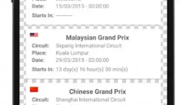 Capture d'écran de Formula Race Calendar 8