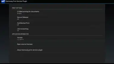 Capture d'écran de Samsung Print Service Plugin 3