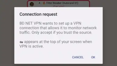 Capture d'écran de BD NET VPN 5