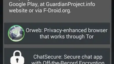 Capture d'écran de Orbot: Tor on Android 3