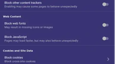 Capture d'écran de Firefox Klar 5