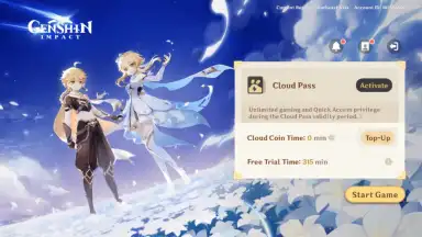 Capture d'écran de Genshin Impact · Cloud 1