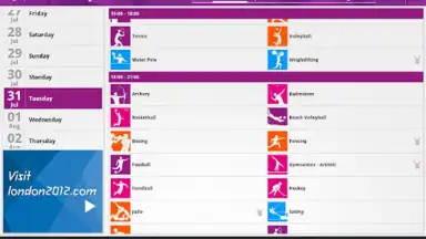 Capture d'écran de Aplic. resultados Londres 2012 2