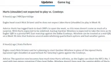 Capture d'écran de Yahoo Fantasy Sports 18