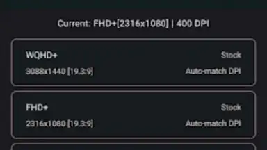 Capture d'écran de Pixels: Resolution+DPI Changer 8