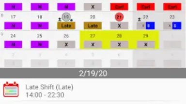 Capture d'écran de Roster-Calendar 6