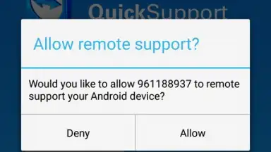 Capture d'écran de TeamViewer QuickSupport 4