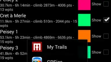 Capture d'écran de MyTrails 9