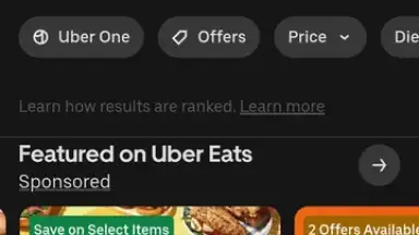Capture d'écran de Uber Eats 5