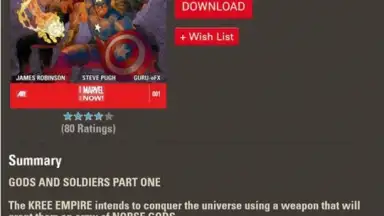 Capture d'écran de Marvel Comics 1