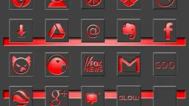 Capture d'écran de Free Red Glow Icons 1