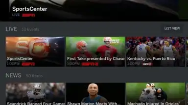 Capture d'écran de WatchESPN 9