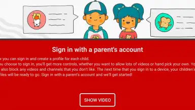 Capture d'écran de YouTube Kids 1