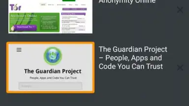 Capture d'écran de Orfox: Tor Browser 8