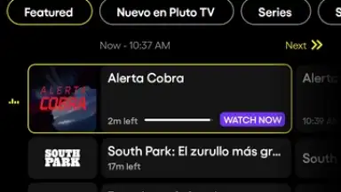 Capture d'écran de Pluto TV 1