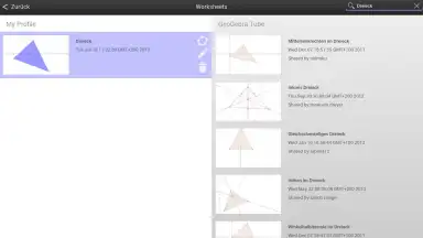 Capture d'écran de GeoGebra 4