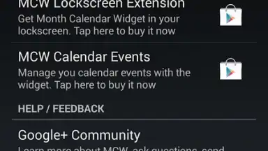 Capture d'écran de Month Calendar Widget 1