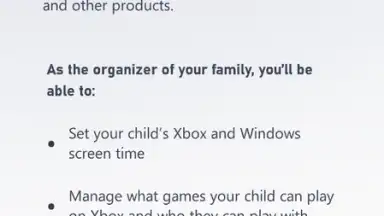 Capture d'écran de Xbox Family Settings 2