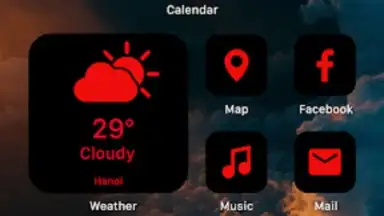 Capture d'écran de Wow Red Black Theme, Icon Pack 8
