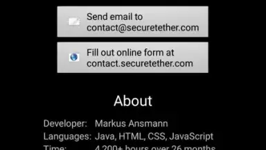 Capture d'écran de SecureTether WiFi 4