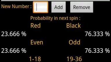 Capture d'écran de Roulette Calculator 1