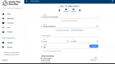 Capture d'écran de aTimeRecording - Online Time Tracking 2