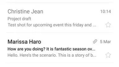 Capture d'écran de Samsung Email 2