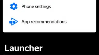 Capture d'écran de Yandex Launcher 2