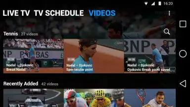 Capture d'écran de Eurosport Player 7