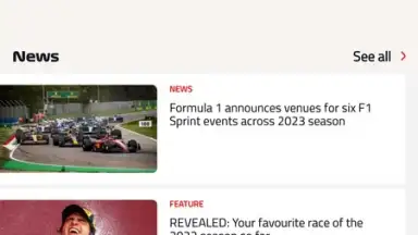 Capture d'écran de Official F1 ® App 3
