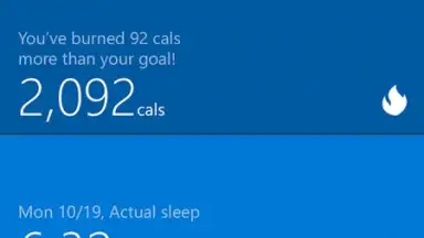 Capture d'écran de Microsoft Health 7