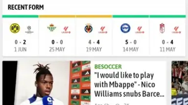 Capture d'écran de BeSoccer 10