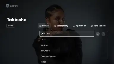 Capture d'écran de Spotify for Android TV 2