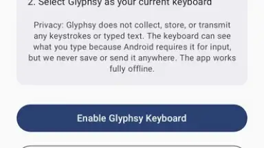 Capture d'écran de Glyphsy – Stylish Keyboard 1