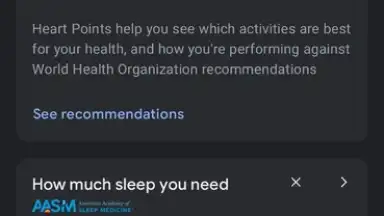 Capture d'écran de Google Fit 3