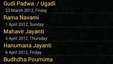 Capture d'écran de Hindu Calendar 1