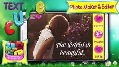 Capture d'écran de Cute Text Photo Maker and Editor 3