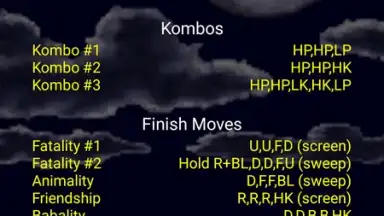 Capture d'écran de Mortal Kombat Moves 2