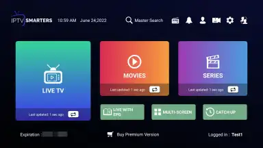 Capture d'écran de IPTV Smarters Pro 1