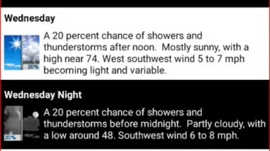 Capture d'écran de Bob's 7 Day Forecast 1
