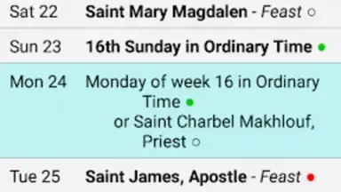 Capture d'écran de Catholic Calendar from Universalis 6