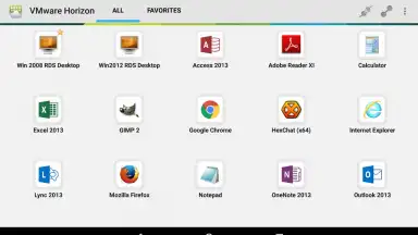 Capture d'écran de VMware Horizon Client 11