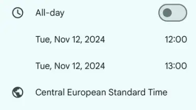 Capture d'écran de Google Calendar 9