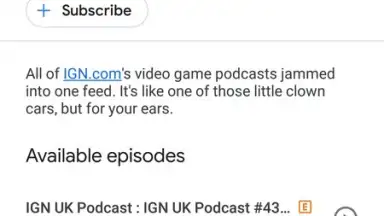 Capture d'écran de Google Podcasts 4