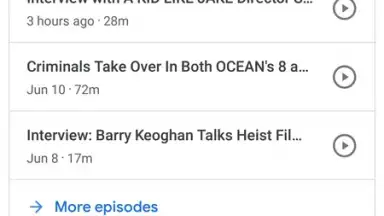 Capture d'écran de Google Podcasts 5