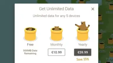 Capture d'écran de TunnelBear VPN 9