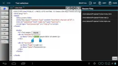 Capture d'écran de WebMaster's HTML Editor Lite 3