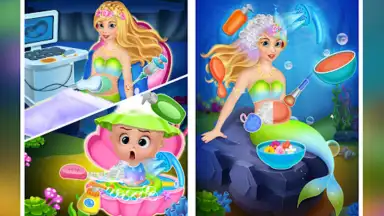 Capture d'écran de Newborn mermaid baby care game 6