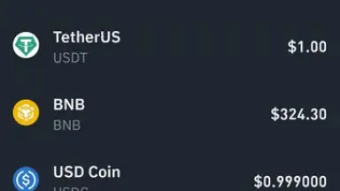 Capture d'écran de Binance 3