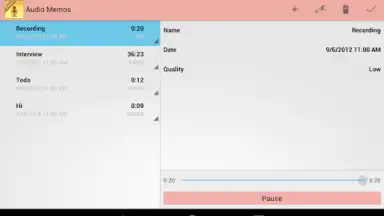 Capture d'écran de Audio Memos 2